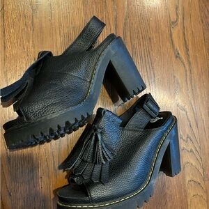 Dr. Martens Seraphina Black Chunky Heels US Women 10